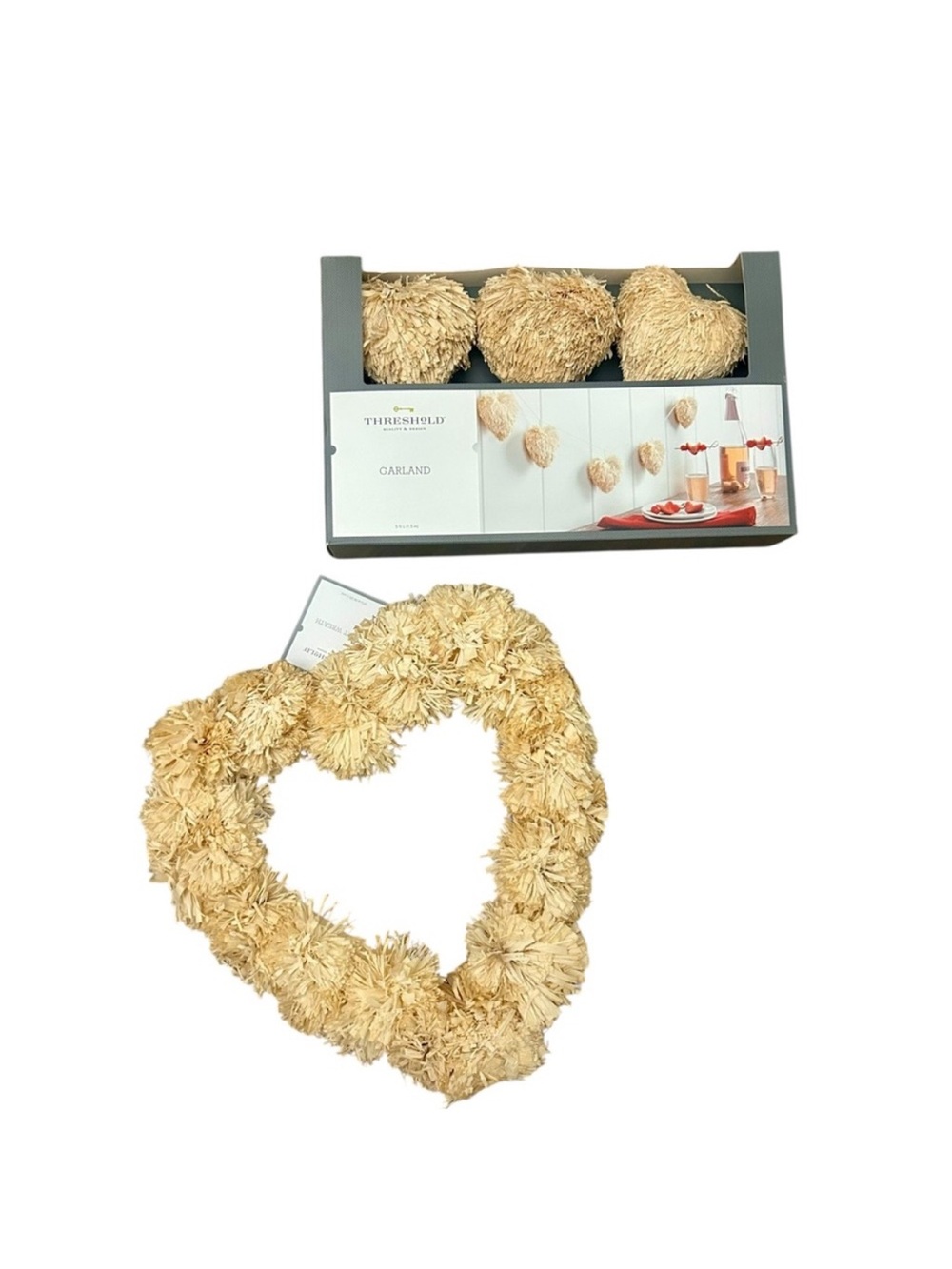 NWT Threshold Natural Heart
Garland and Wreath